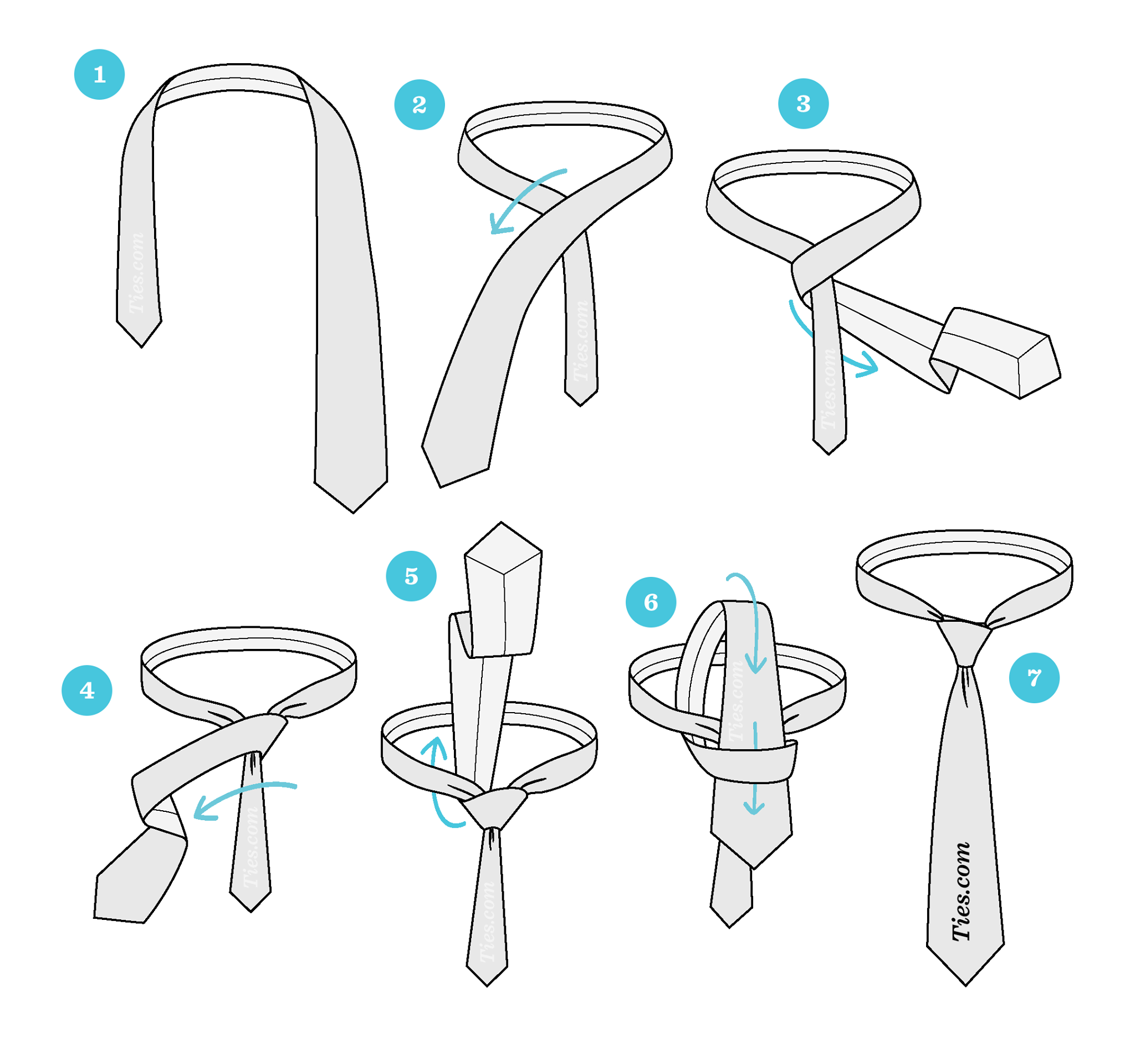 Jak na kravatě uvázat uzel four-in-hand